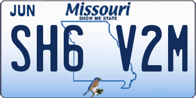 MO license plate SH6V2M