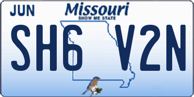 MO license plate SH6V2N