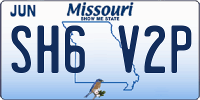 MO license plate SH6V2P