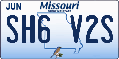 MO license plate SH6V2S