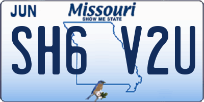 MO license plate SH6V2U