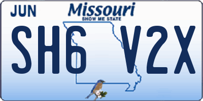 MO license plate SH6V2X