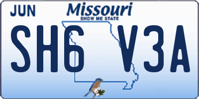 MO license plate SH6V3A