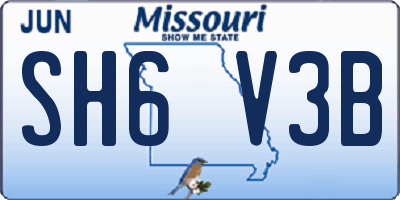 MO license plate SH6V3B