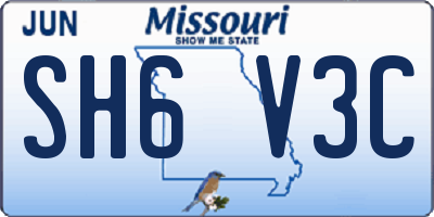 MO license plate SH6V3C