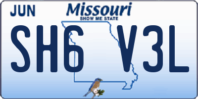 MO license plate SH6V3L