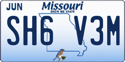 MO license plate SH6V3M