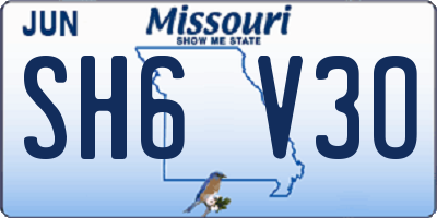 MO license plate SH6V3O