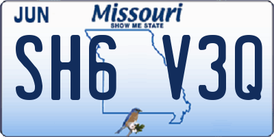 MO license plate SH6V3Q
