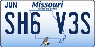 MO license plate SH6V3S