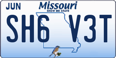 MO license plate SH6V3T