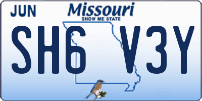 MO license plate SH6V3Y