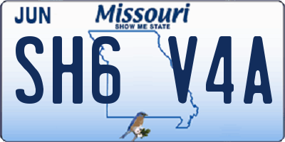 MO license plate SH6V4A