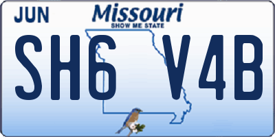 MO license plate SH6V4B