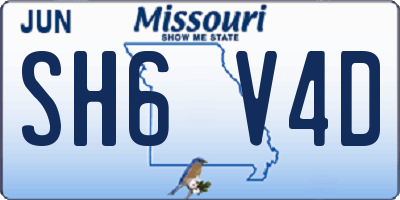MO license plate SH6V4D