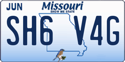 MO license plate SH6V4G