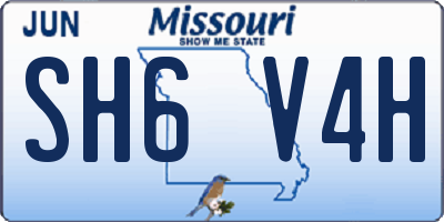 MO license plate SH6V4H