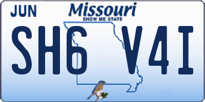 MO license plate SH6V4I