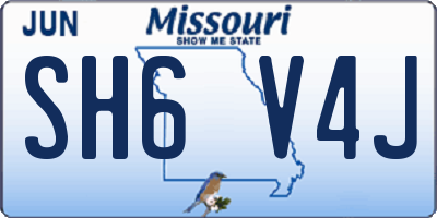 MO license plate SH6V4J