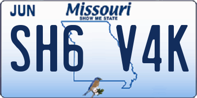 MO license plate SH6V4K