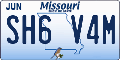 MO license plate SH6V4M