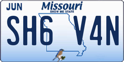 MO license plate SH6V4N