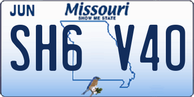 MO license plate SH6V4O