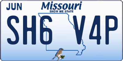 MO license plate SH6V4P