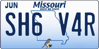 MO license plate SH6V4R