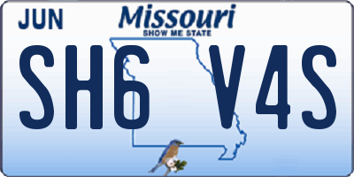 MO license plate SH6V4S