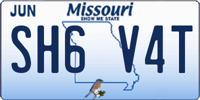 MO license plate SH6V4T