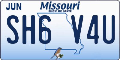 MO license plate SH6V4U