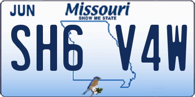 MO license plate SH6V4W