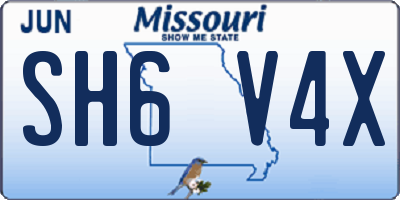 MO license plate SH6V4X