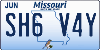 MO license plate SH6V4Y