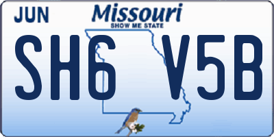 MO license plate SH6V5B