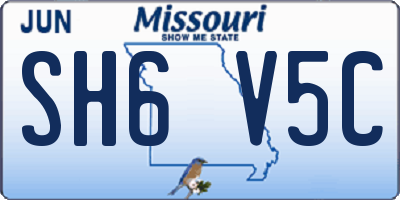 MO license plate SH6V5C