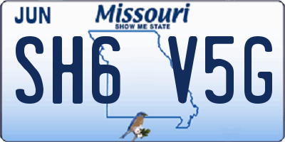 MO license plate SH6V5G
