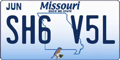 MO license plate SH6V5L