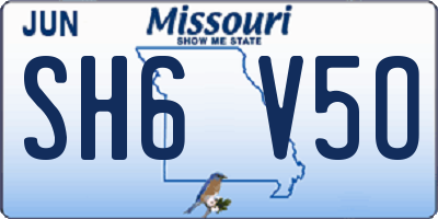 MO license plate SH6V5O