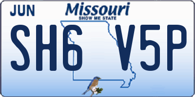 MO license plate SH6V5P