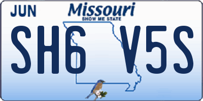 MO license plate SH6V5S