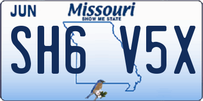 MO license plate SH6V5X