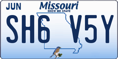 MO license plate SH6V5Y