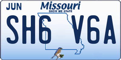 MO license plate SH6V6A