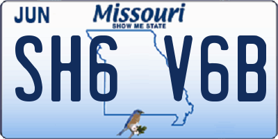 MO license plate SH6V6B