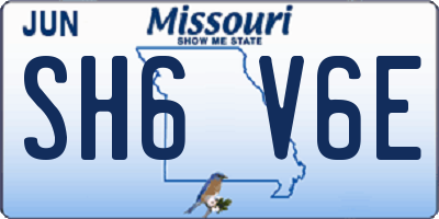 MO license plate SH6V6E