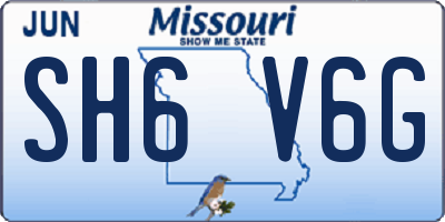 MO license plate SH6V6G