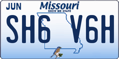 MO license plate SH6V6H