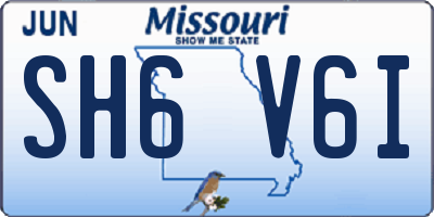 MO license plate SH6V6I